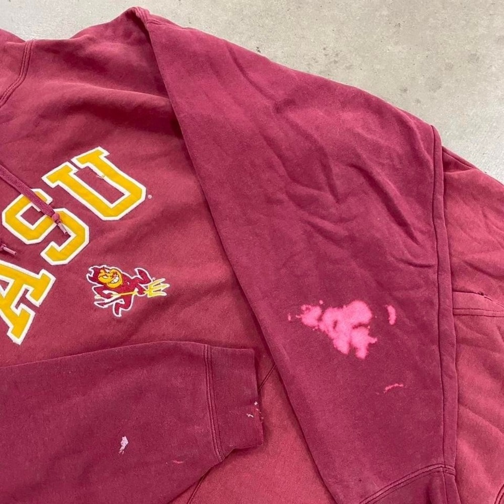 Vintage 90s Arizona State University Sun Devils Sparky Burgundy Hoodie Size XL - Picture 7 of 7